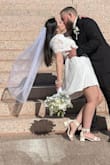I bought this for my courthouse wedding. It was absolutely beautiful and very elegant. It is very comfortable and true to size. 10/10 recommend this dress. - Abigail A.