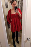 Based on the model pictures, I thought I would love the fit of this dress (I know, I know), but the fit wasn't flattering for me. It was a nice thick material, but it puffed out around the hips too much for my liking, and that combined with the size of the sleeves, it wasn't a fit for me. - Laura M.