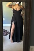 While this fit my waist totally fine, it was way too small in the chest area making it have no cowl neck. I tried to exchange it and order a size up, but Lulus sent me the wrong dress and then told me they had none left to exchange ): - Gabby M.