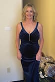 The velvet is real and feels wonderful on. It fits true to size and very comfortable. I wore it to a fall wedding and danced in it all night. 5 stars! - Glynys L.