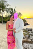 This dress is very pretty. The fabric is interesting not my favorite but it's great if you have to travel with the dress because it was super low maintenance. It looked great and people loved it. - Nelly L.