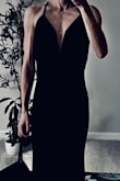 The dress itself fit perfectly. I was concerned about the deep V metal chest support poking or hurting my ribs/sternum, but it didn't.
I did have to get the length taken up, which cost more than the dress, maybe Lulus will add petite length options? - Brooke H.