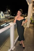 Perfect dress for a fall wedding or even a holiday party! Received so many compliments! The dress is thick enough so that you don't need to wear a bra and does not show any panty lines. I am a little short, so the dress was slightly long on me but that's okay, it didn't look weird! - Lindsey R.