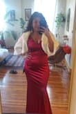 I had the dresses tailored to adjust the length and straps. The dress fit perfectly, but it snags very easily! I couldn't wear any jewelry to avoid snagging the dress. I took a risk and kept my wedding ring on, but there were a few snags due to it. Besides it -- beautiful and comfortable dress. - Stephanie B.