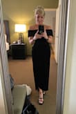 I might have been able to pull off a small, but the medium was great! It was thick, smooth and hugged in all the right places. :) Loved the off the shoulder and tulip hemline. Great detail. It does not disappoint. - Joy D.