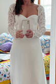 This is the dress I wanted to put on and fall in love with. Unfortunately, it was too big and/or I'm the wrong body shape. It was hard to truly gauge what it would look like. - Shari H.