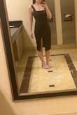 Loved this dress!! It's a really comfortable material. The straps were a little long but if I had more time I may have gotten it tailored slightly. The length was perfect with heels. It's scrunched up a little more than I'd like so if you're constantly sitting and standing and sitting and standing then it's kinda annoying to deal with but not noticeable to anyone else, I'd say. - Justina C.