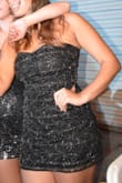 I wore this dress to my sorority semi-formal and got so many compliments! It's a tight dress but it has enough stretch that I can wear it or my smaller friends can wear it! High quality. Pretty short (I didn't mind though). - Gracie T.
