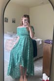 The material has such a nice feel!! It's a perfect spring dress for any formal occasion! Fits comfortably too, even around the arms! - Katelyn T.
