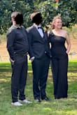 This was the perfect sister-of-the-groom-also-officiant jumpsuit! I got so many compliments all night. My younger brother got married and asked me to officiate his wedding. I felt comfortable, official enough to run a wedding, and also a little sexy. It's so much easier to dance and have a great time in a jumpsuit! It fit perfectly according to the size chart, and I didn't need to worry about altering it - great for my height. I wore heels during photos and through the ceremony and switched to birks shortly after the ceremony was over. - Stephanie C.