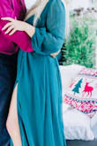 Beautiful dress! I'm still nursing and my bust fluctuates, so it's not for the larger-breasted women, but I loved this dress. Runs a *tad* tight in the bust and belly area because it's tufted. Perfect length. Classy slit yet sexy, purchased for a family photoshoot. - Haley R.