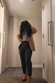 I purchased these to wear to a professional conference. I'm on the shorter side (4'8") so I had to get them hemmed, but I'm very happy with this purchase. The pants are very flattering. I will definitely purchase these in more colors. - Outhit H.