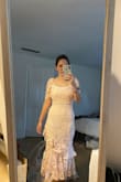 This dress fit so well; it was like it was made for me. The length, the cut, the fabric, everything was perfect! The only thing I didn't realize was how low the neck was, but I'm a little bustier than most. So keep in mind if you have big boobs that there will be a lot of cleavage. - Morgan S.