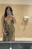 Beautiful dress. It's best worn with heels as it is long. I wore 2.5-inch heels and it was the perfect length. It was nice and warm which was great for the autumn in the Midwest. Very well made. - Nadia F.