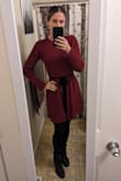 This dress is thick and warm, a great winter sweater dress. I prefer it with a belt rather than as is. However, the sleeves are really long, so I have to cuff them. But, a great addition to my winter work wardrobe. - Laura M.