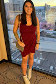 Sooooo pretty and flattering. My friends kept complimenting me! I wore a size L which I usually order from here. - Erin R.