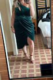 Great dress! Very sexy fit and feel. The material is great quality. The side zipper was a little difficult. I ended up leaving it zipped and shimmied it on without an issue. I received a ton of compliments on the dress. It didn't move around too much, and I didn't have any issues with the slit. I will wear this again if I have another formal occasion. - Jennifer W.
