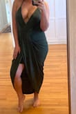 I love this dress but even with a B cup, it is a little sultry because of the low cut. I wanted to wear it to a wedding but I think it's too sexy for that lol. Maybe if I had a smaller chest, it would look more fashionable as opposed to just being hot. - Julie W.
