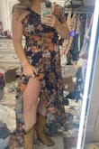 I kept this dress! Although I have a wide back it was kinda hard to zip but it zipped! It's so pretty especially with some brown or tan boots! I'm hoping I can find somewhere to wear it soon I love it! - Casey H.