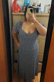 I love, love, love this dress but the bust was too small. The cut is very small for an XL and I don't have small boobs. I loved the fit for everything else, the length was great for me, but I had to return. In the photo, my boobs are not even sitting in the bust area but below the seam. - Janina P.