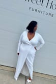Great dress! I was apprehensive about buying it at first, but it has more stretch than I anticipated. It was definitely a statement piece for my bridal shower! - Britni C.