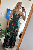 It's a bit big around the waist, but it's just more comfortable. I love the bust, I have a small chest (85B) but I feel safe from a nip-slip and flattering in the cleavage. I adore the back. I was a bit sad that the red colors weren't as popping as they were in the photo. - Lea B.