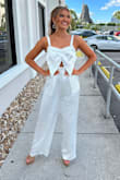 I wore this to my pageant for Check-In. I got tons of compliments! Very flattering and beautiful. Material wasn't as bad as others say, but I'm careful with it because of the comments. :) - Briana W.
