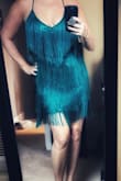 The dress is amazingly comfortable, and the quality is fabulous! Was nervous about the sequins and fringe looking cheap, but it's absolutely dazzling. Can't wait to wear it for NYE... actually just purchased it in gold for a Gatsby event on another date! - Natalie M.