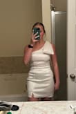 I absolutely love this dress! It's super flattering on and feels high quality. I normally fit between a small and medium. If you're also in between sizes, I would recommend going up in size because this dress doesn't have a lot of stretch. - Amy A.