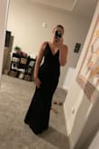 Purchased this dress for a wedding. It fit perfectly and it was long enough for flats (I'm 6ft tall) - Allie C.