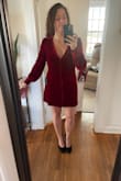 This dress is quality; the material is lovely. It's super soft and so comfy. I didn't love the way it ended up looking on me though; I've got an athletic build, a wider waist, and a short torso. It ended up making me feel boxy (the seam right under the bust pokes out more on the sides than I thought it would too, which didn't help the boxy thing lol). It's an amazing dress, just not my fave for my body type! Makes your chest look FAB though, and both the dress and sleeve lengths were perfect. - Renee H.