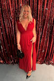 This dress was beautifully made. Fully lined and very comfortable. I did have to hem about 2 inches, and I'm in a 4" heel. I'm 5'6". - Kimberly F.