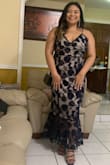 This dress was perfect. Super comfortable! I wore it to a few weddings. Hit right above the ankles when I wore heels. - Katrina T.