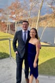 Wore this dress to a November wedding and got so many compliments! I was between a few of the colors, but very happy I went with the blue. I had a little difficulty zipping it up, but once it was on I was comfortable. Boning was also very flattering for my small chest. No bra is needed! - Sabrina