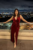 I wore this dress for my office Christmas party, and I got SO many compliments. It's a gorgeous dress. Definitely worth the price point. I've ordered from Lulus before, and I'm usually between a large and an XL. I decided to order an XL and have to have the chest/shoulders taken in a tad, but the hips fit nicely. I looked and felt gorgeous. - Kaylee M.