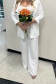 I wore it for my courthouse wedding with a blazer on top. It was very pretty! - Adriana C.