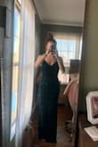 This dress was so comfortable, I was worried with how form-fitting it was that I wouldn't be able to move around but the fabric was completely flexible. I did have to take the straps in some but other than that, it fit true to size. I received a lot of compliments throughout the night, I wore this to a formal Christmas company party and it was perfect for the occasion! - Rachel