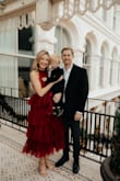 This dress was absolutely beautiful in real life and was perfect for our family pictures. It was a little wrinkled from being packaged but it was very easy to get the wrinkles out. I would buy this dress again and again. The quality and fabric were nice as well. Perfect for the holidays or an event! - Christian L.