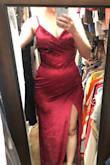 I read a lot of reviews and knew it might be a bit risky. I'm curvy so wasn't sure if this would fit well. It hugged me in all the WRONG places. It also bunched up weird at the zipper in the back. The material was super soft, and it seemed like it would be comfy if it did fit. I would say this isn't really for curvy ladies, so I'll be returning this one. - Kayla W.
