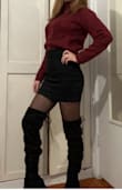 I absolutely love this sweater. It's thick, warm, and the perfect color. I got it to wear with a high-waisted skirt and it's perfect. - Kathleen V.