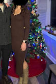 This dress is perfect for a holiday party. The marital is a little thicker and lays flat without showing off any insecurities. I have a small bust, the sweetheart shape gave me more shape up top! I wish they had this dress in more colors. I absolutely love it! - Tera F.