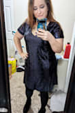 I bought this for a holiday party and I loved wearing it! It had the right amount of sparkle. I wore Spanx tights and a pair of shorts underneath because I thought it was almost too short. Hubby didn't seem to mind though. He loved it too. - Casey W.