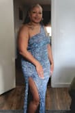 This dress is sooo gorgeous! I love the fit and the beautiful comfortable fabric. Love the glitter and glam of this dress. I'll be giving lots of sparkly hugs. - Sheryl B.