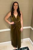 Received so many compliments on this dress and the color. It was so comfortable. Only downside (for me) is it was a bit of a wide V at the chest but I used a piece of fashion tape on both sides to keep it in place. - Kelly G.