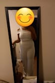 I plan to wear this for my graduation and love how elegant and classy it looks. The size chart is very accurate. I have thick thighs and I think the pants suit them well. The material feels nice. Definitely worth it! - Nora A.