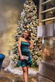 The dress is beautiful and a great choice for a Christmas party dress. - Oraya