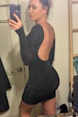 This dress fits true to size & is the perfect length. - Melissa J.