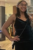 I wore this dress to my job's holiday party. I was a little anxious because I did not have a shawl, but I got compliments on the dress all night. It is very comfortable and flattering. Stayed in place all night. My only complaint is that it was too baggy in the front for me, but that is because I have a small bust. I tightened it with a couple safety pins, and it was completely fine :) Definitely looking forward to wearing this dress again. - Jazzmine E.