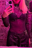Overall it's a cute and sexy bodysuit for going out. The sparkly pieces did not fall off, which was nice, but they are a bit rainbowy. Fit felt true to size, maybe a little tight which is good for a mesh bodysuit. - Michelle L.