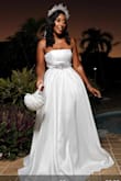 The dress was a little too small in the back, but I wouldn't change it since I'm losing weight. It was perfect, beautiful, and long and flowing! No faults found I love it! - Adell W.